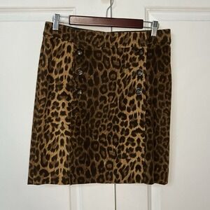 Y2K Equestrian Mini Skirt Womens M Animal Print Cheetah Corduroy Vintage 2000s